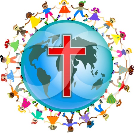 Free-Clip-Art-Illustration-Of-A-Christian-Kids-Holding-Hands-Around-A-Globe-With-A-Cross