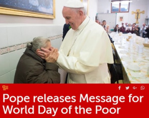 Sứ điệp ĐTC Phanxicô Ngày Thế giới Người nghèo lần II (18.11.2018)