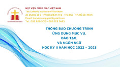Học viện Công giáo Việt Nam – Thông báo chương trình ứng dụng mục vụ, đào tạo học kỳ II năm học 2022 - 2023