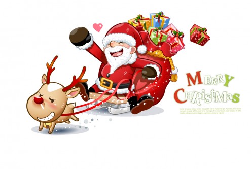 cute_snowman_and_santa_claus_03_christmas_vector_3
