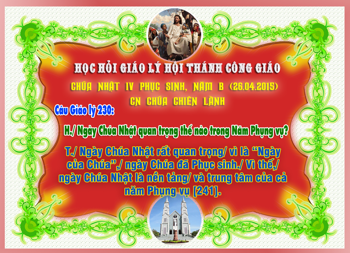 CHÚA NHẬT IV PHỤC SINH - Câu Giáo lý 230
