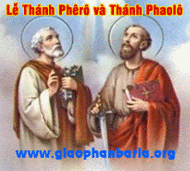 Ngày 29-06 - Thánh PHÊRÔ TÔNG ĐỒ và Thánh PHAOLÔ TÔNG ĐỒ.