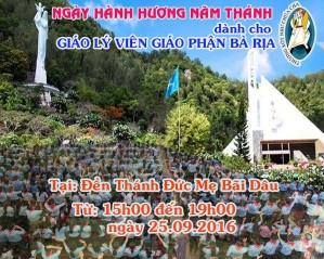 Thông báo: Ngày hành Hương Năm Thánh Dành Cho Giáo Lý Viên Giáo Phận Bà Rịa