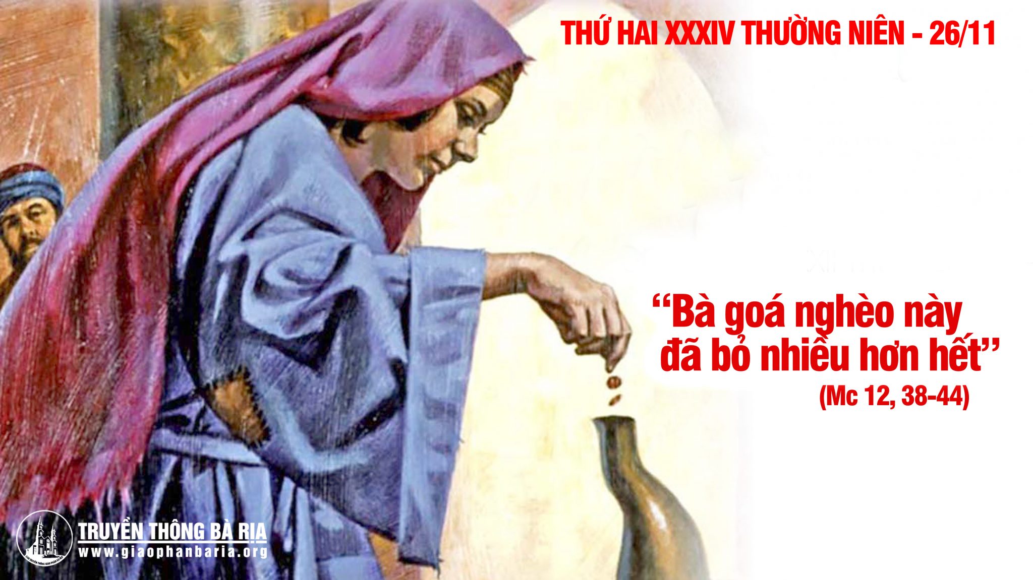 26.11.2018 – Thứ hai tuần XXXIV Thường niên