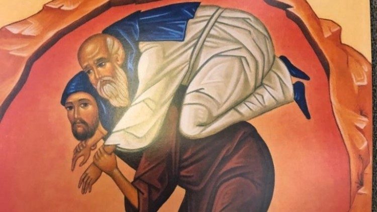 ĐTC chào thăm các ký giả trên máy bay