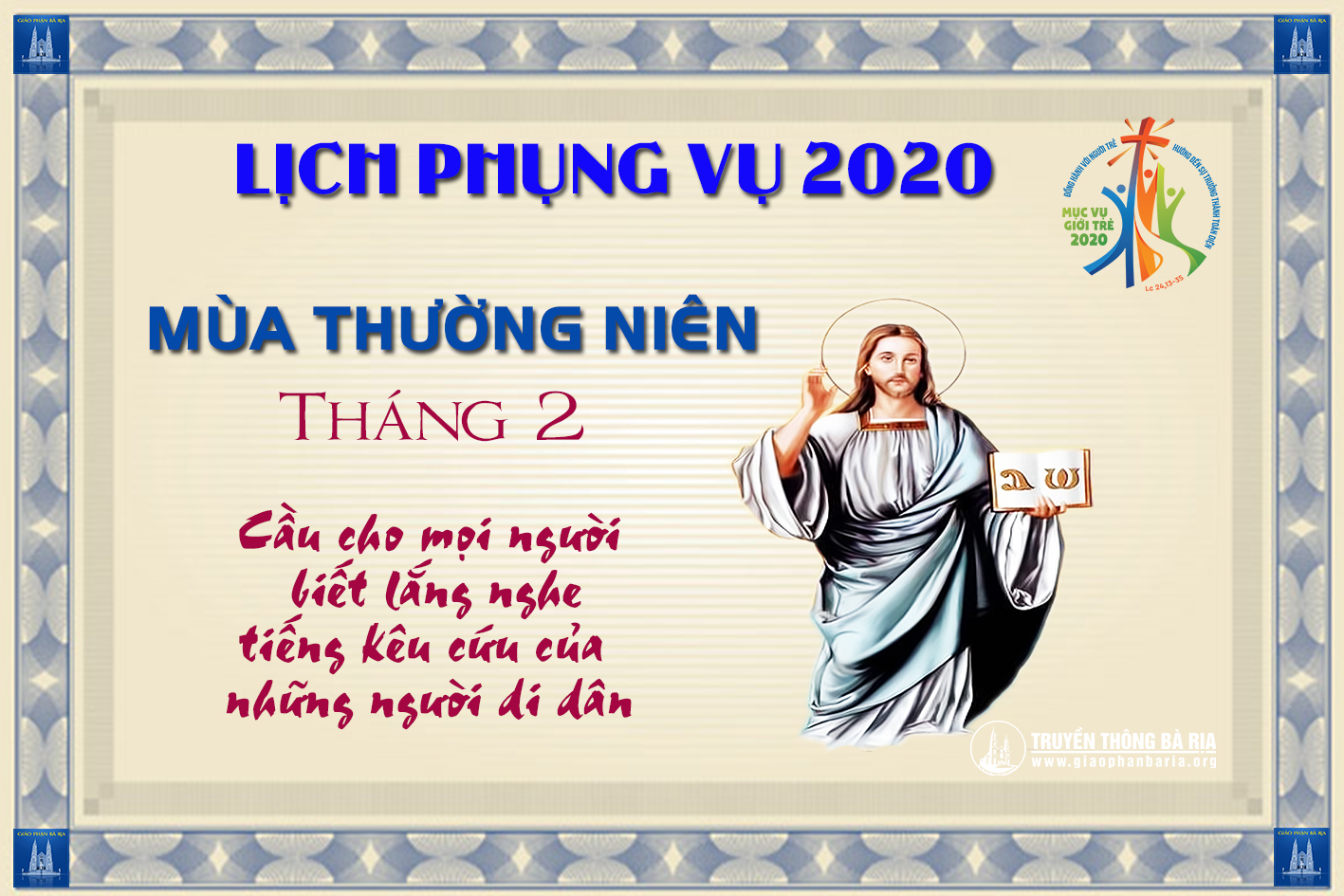 Lịch Phụng vụ từ ngày 23.02.2019 đến 01.03.2020