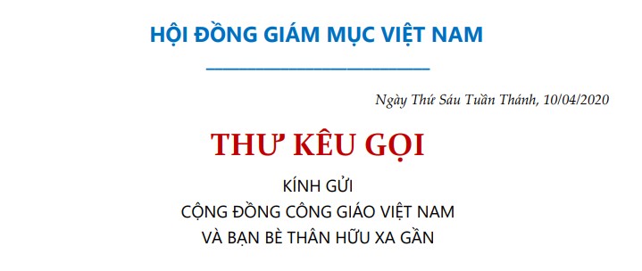 Thư kêu gọi ngày Thứ Sáu Tuần Thánh của Hội đồng Giám mục Việt Nam