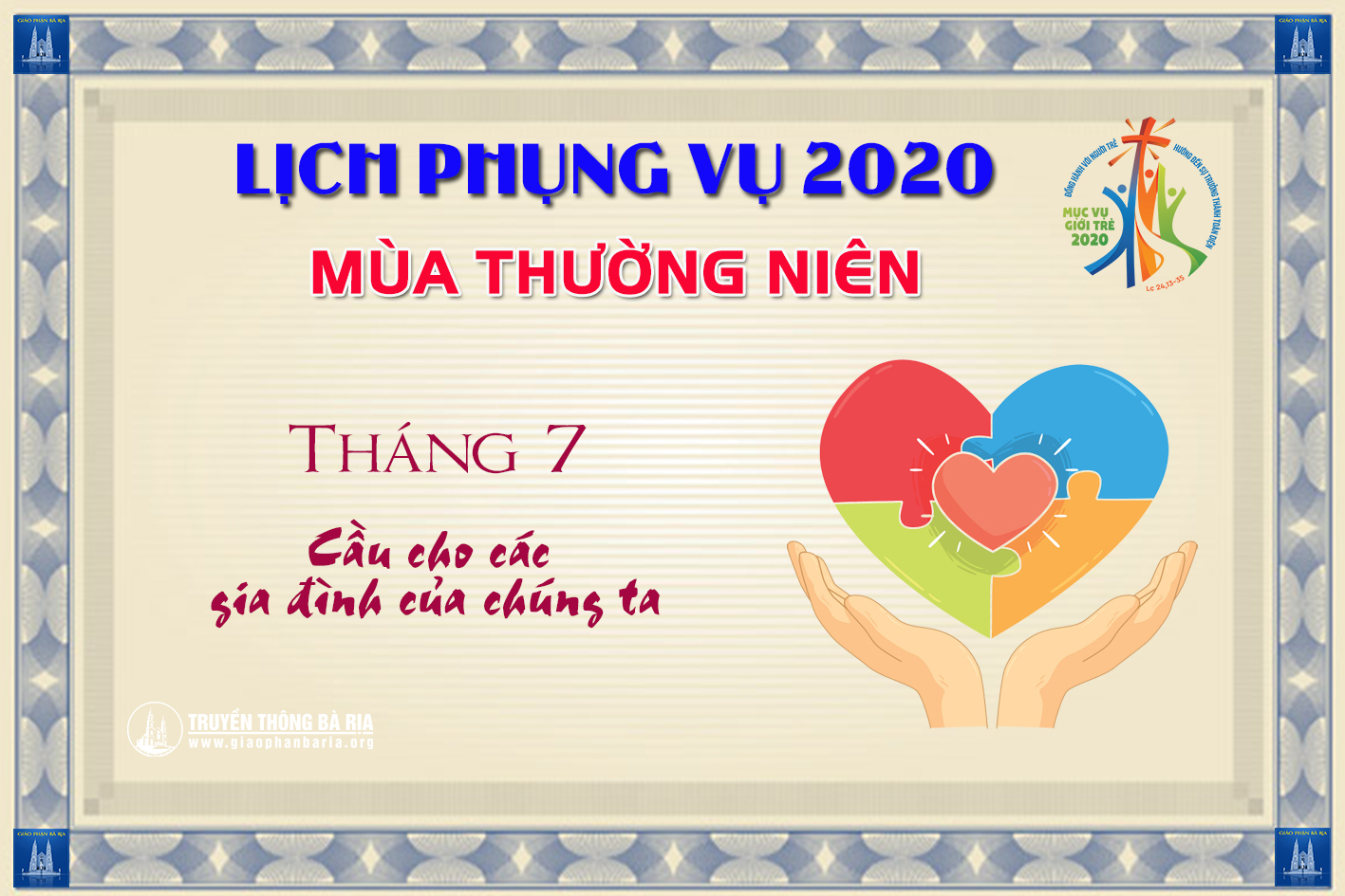 Lịch Phụng vụ từ ngày 26.7.2020 đến 02.8.2020