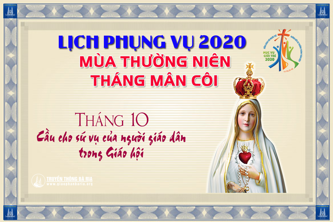 Lịch Phụng vụ từ ngày 25.10.2020 đến 01.11.2020