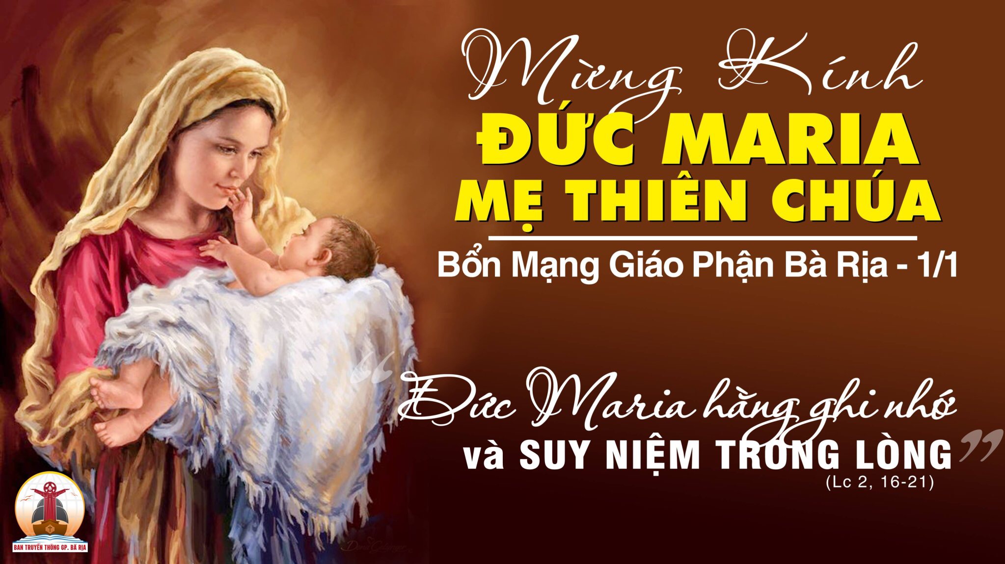 01.01.2022 – Thứ Bảy Cuối Tuần Bát nhật Giáng Sinh - Thánh Maria, Mẹ Thiên Chúa
