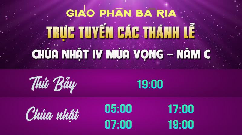 Link trực tuyến các thánh lễ Chúa nhật IV Mùa Vọng – Năm C