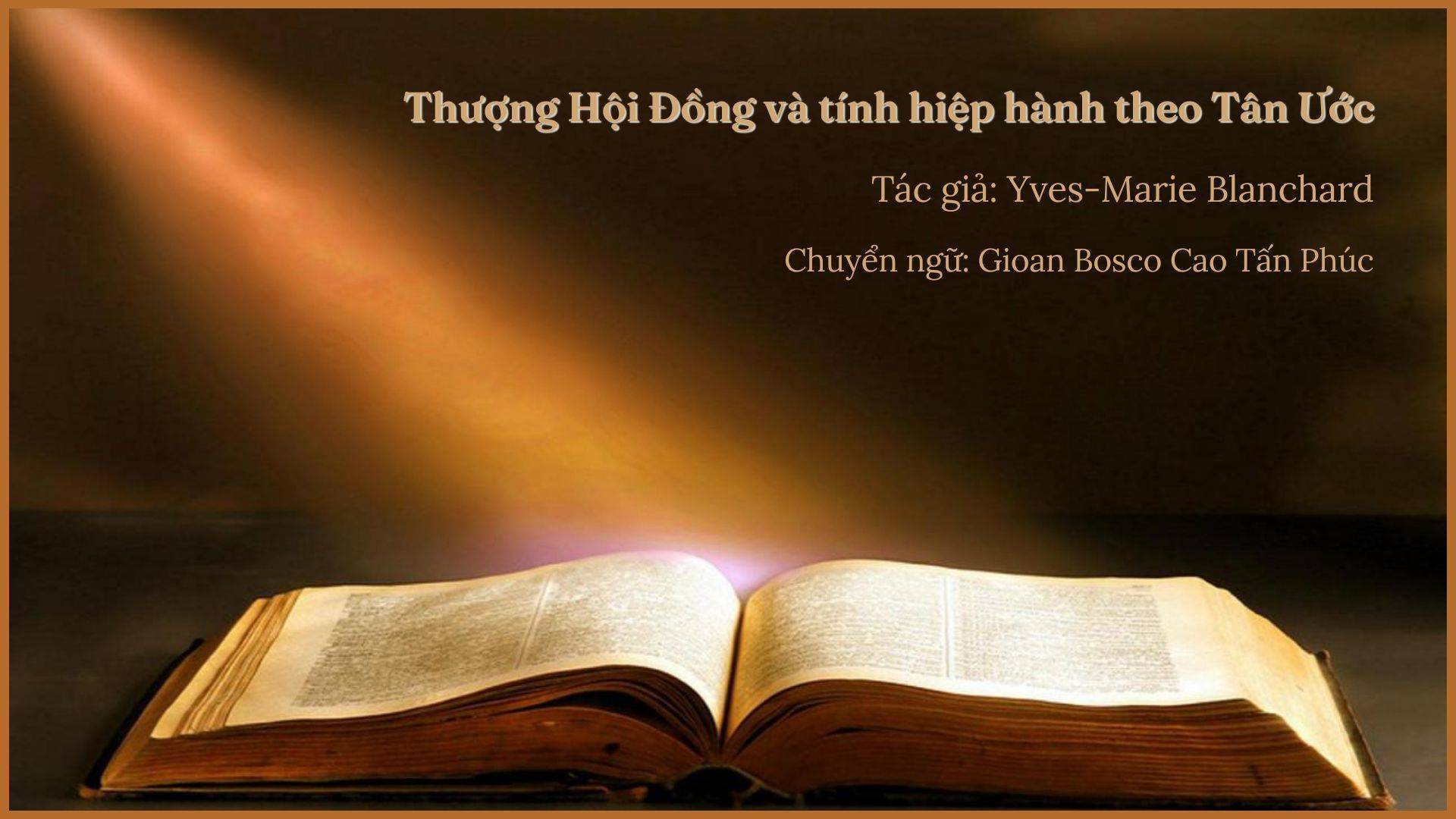 Thượng Hội Đồng và tính hiệp hành theo Tân Ước