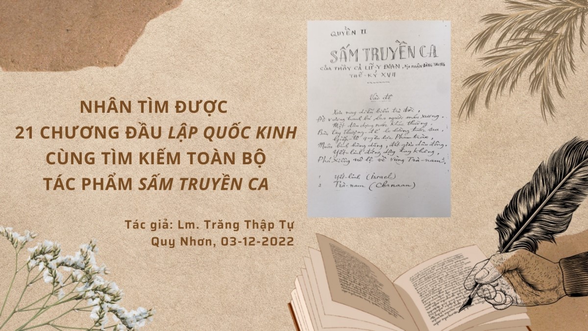 Nhân tìm được 21 chương đầu Lập quốc kinh, cùng tìm kiếm toàn bộ tác phẩm Sấm truyền ca