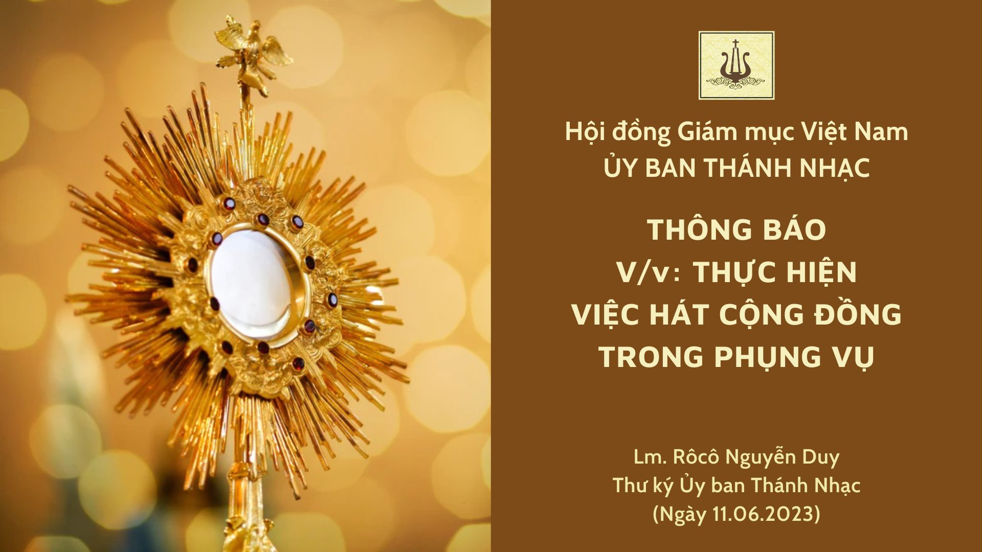 Ủy ban Thánh nhạc: Thông báo thực hiện việc hát cộng đồng trong phụng vụ