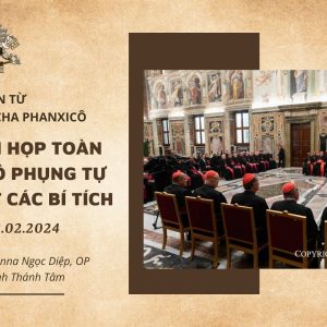 Diễn từ Đức Thánh Cha dành cho tham dự viên Khoá họp Toàn thể của Bộ Phụng tự và Kỷ luật các Bí tích năm 2024