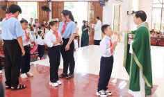 Gx. Văn Côi: 53 em thiếu nhi đón rước Thánh Thể Chúa lần đầu- Ngày 23.6.2024