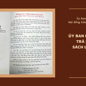 ỦY BAN PHỤNG TỰ TRẢ LỜI VỀ SÁCH LỄ RÔMA