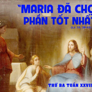 08.10.2024 – Thứ Ba Tuần XXVII Thường Niên