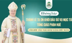 Thông báo về Thánh lễ Tạ ơn Khởi đầu Sứ vụ Mục tử của Đức Tổng Giám mục Giuse Đặng Đức Ngân