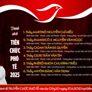 THÔNG BÁO: GIÁO PHẬN BÀ RỊA: LỄ KÍNH THÁNH TÂM CHÚA GIÊSU VÀ TRUYỀN CHỨC PHÓ TẾ – 2025