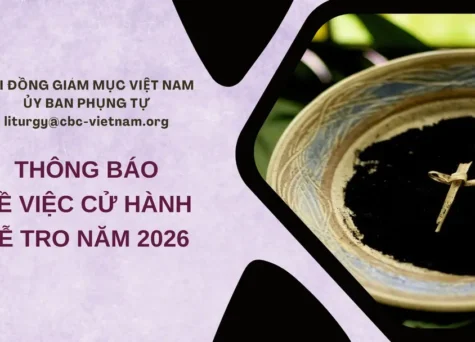 Ủy ban Phụng tự thông báo về việc cử hành Lễ Tro năm 2026