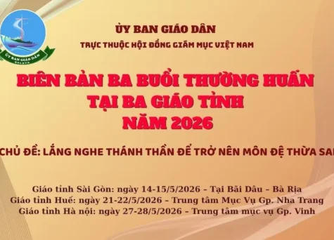 Ủy ban Giáo dân: Biên bản ba buổi thường huấn tại ba giáo tỉnh năm 2026