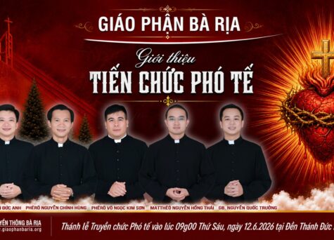 THÔNG BÁO: GIÁO PHẬN BÀ RỊA: LỄ KÍNH THÁNH TÂM CHÚA GIÊSU VÀ TRUYỀN CHỨC PHÓ TẾ – 2026